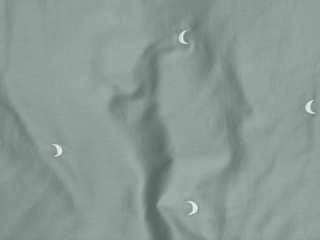 Dekbedovertrek katoensatijn sea green moon