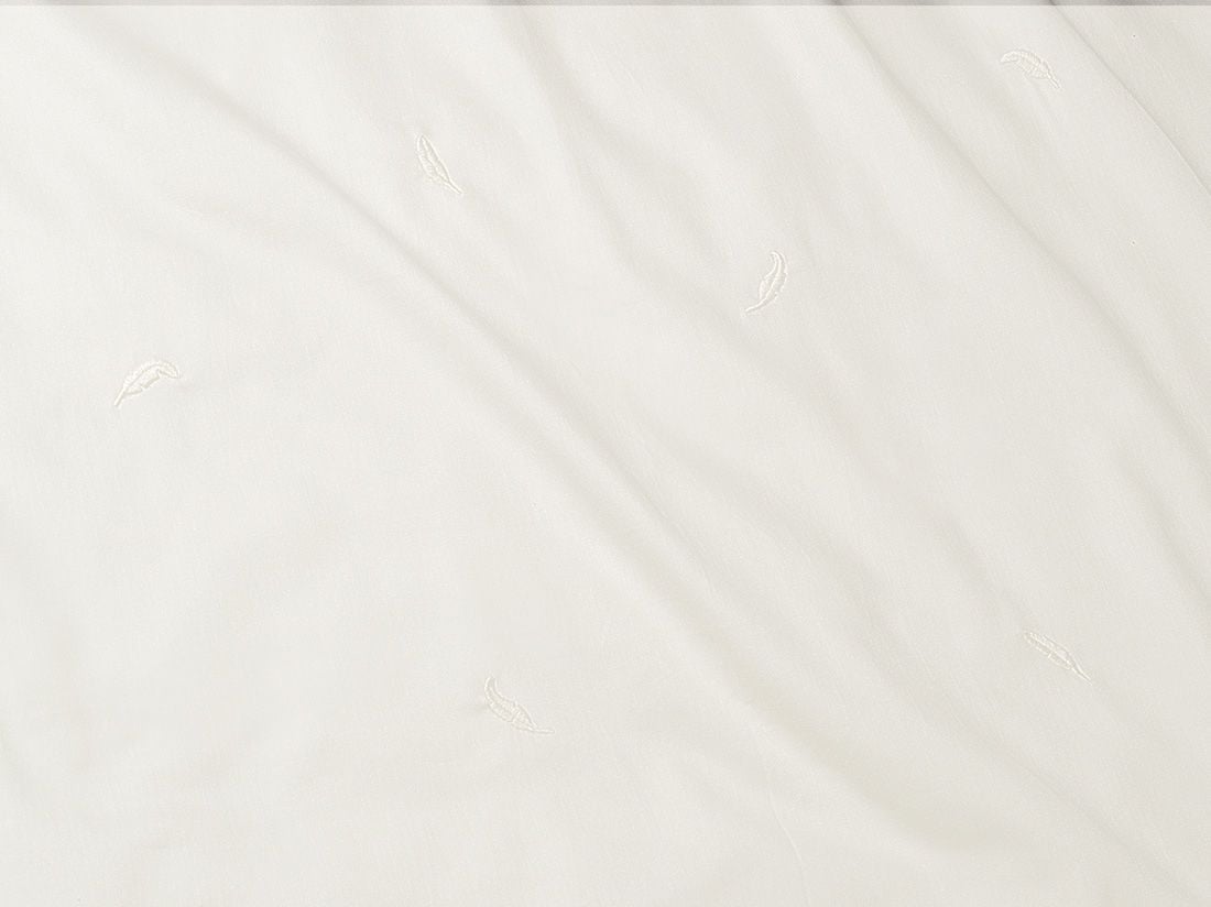 Kinderbettwäsche Baumwollsatin Warm White Feather