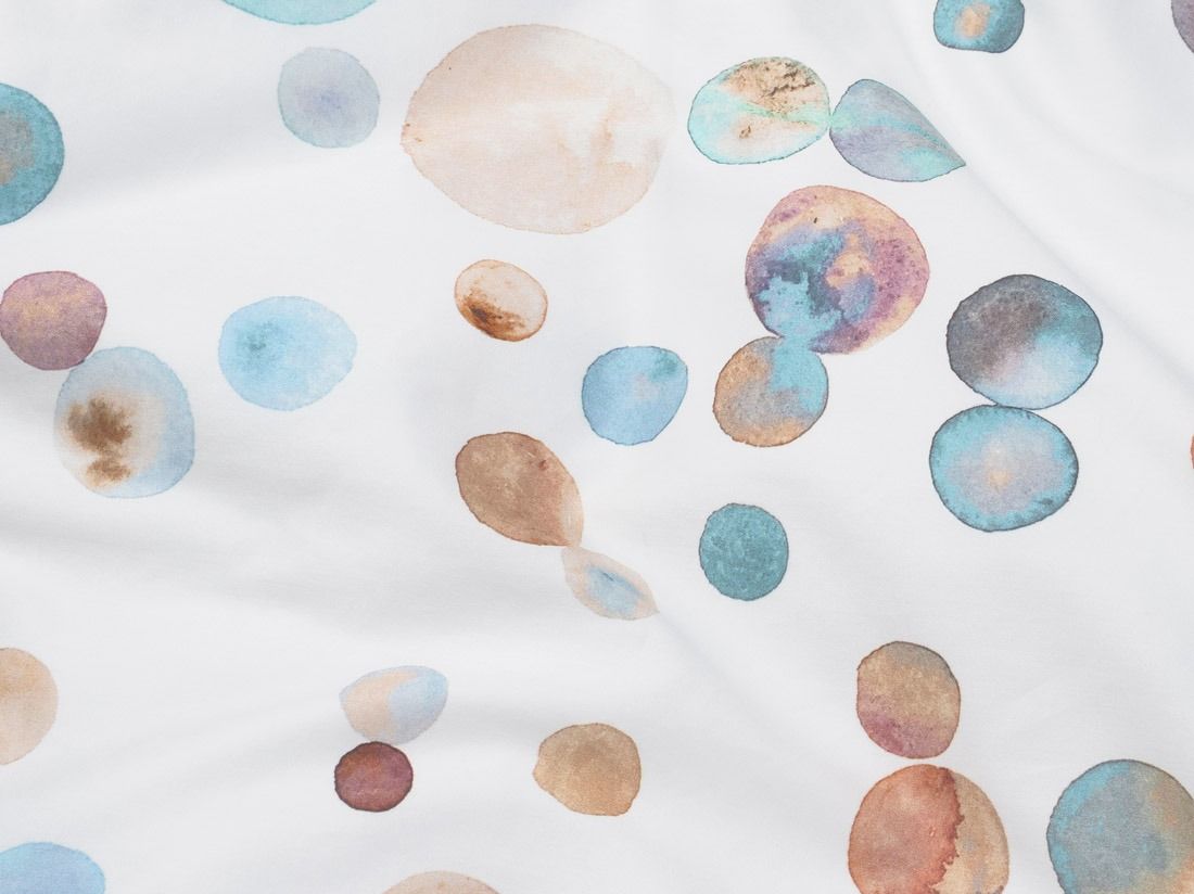 Kussensloop katoensatijn watercolor dots multicolor
