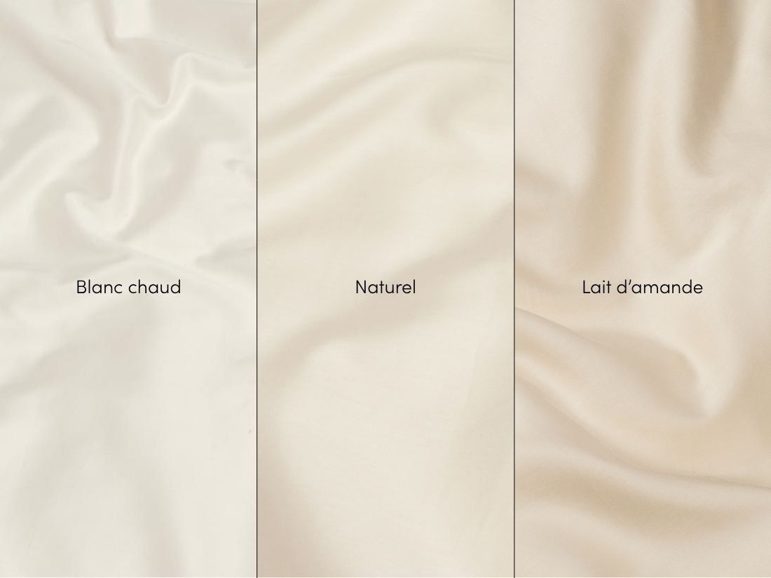 Housse de couette satin de coton lait d’amande