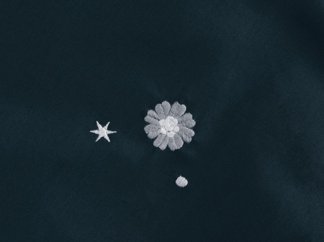 Dekbedovertrek katoensatijn blueberry starry flow