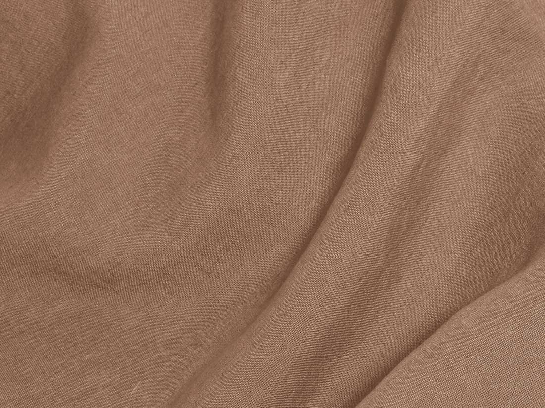 Drap-housse lin lavé noisette