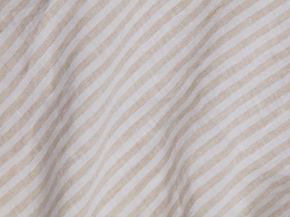 Pudebetræk vasket hør natural stripe