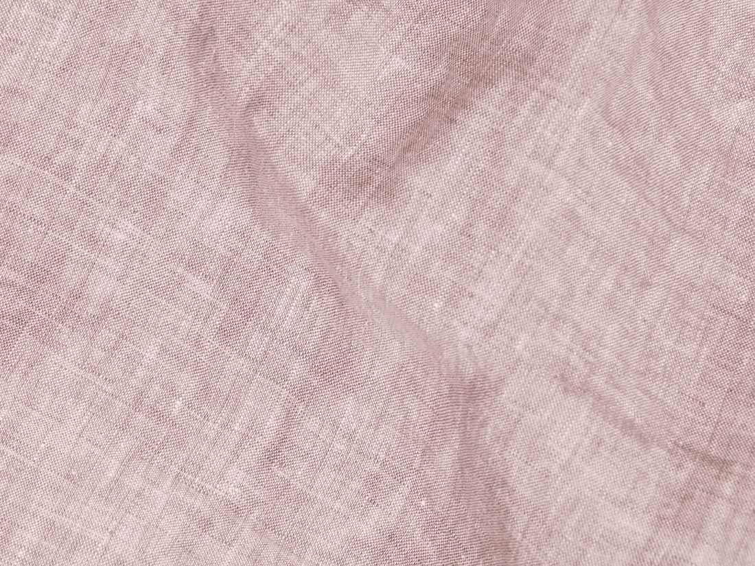 Taie d'oreiller lin lavé rose chambray