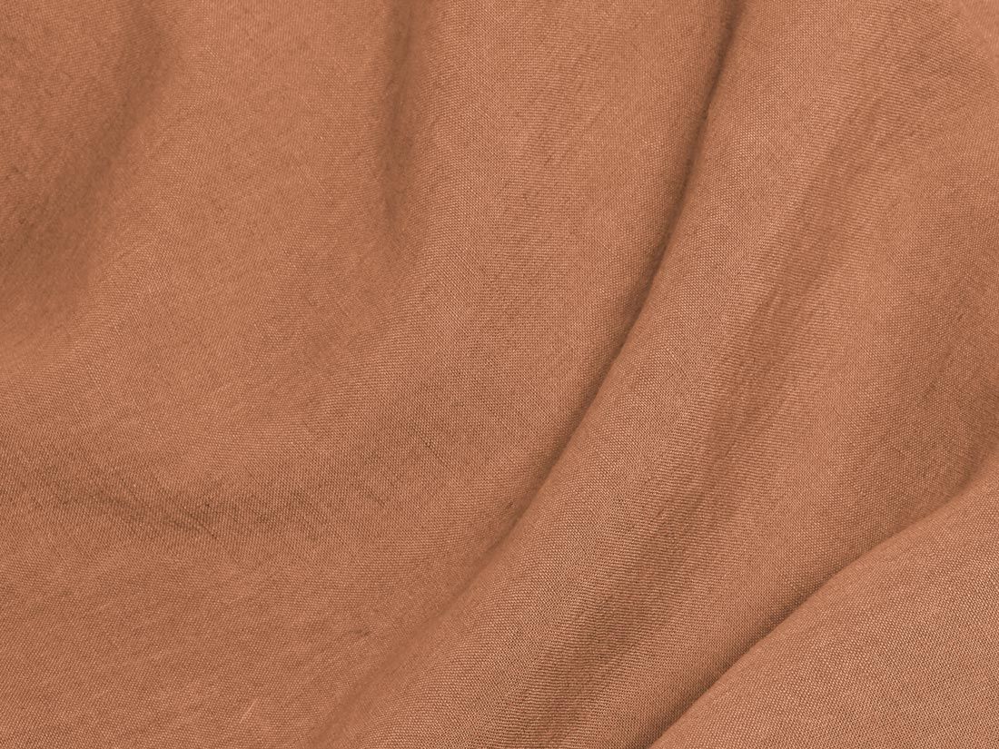 Taie d'oreiller lin lavé terracotta