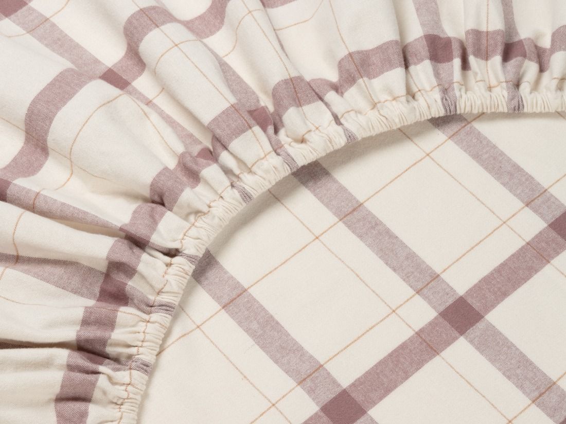 Faconlagen bomuldsflonel mauve check