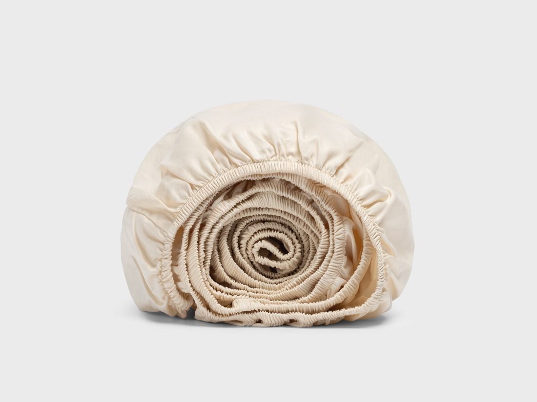 Spannbettlaken Baumwollsatin Almond Milk