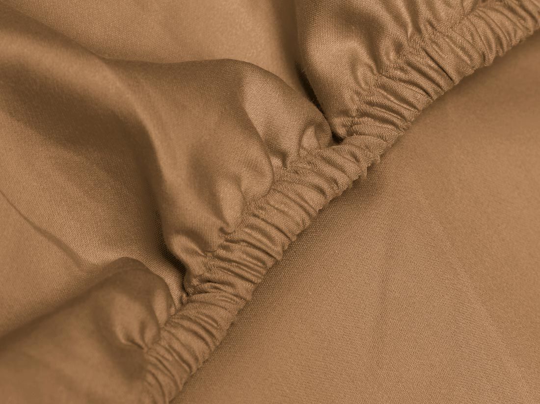 Spannbettlaken Baumwollsatin Caramel
