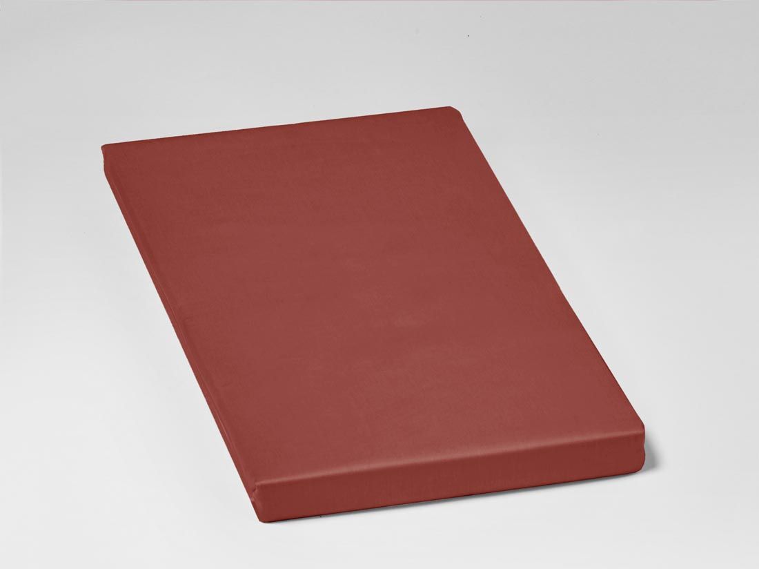 Drap-housse satin de coton rouge éclatant