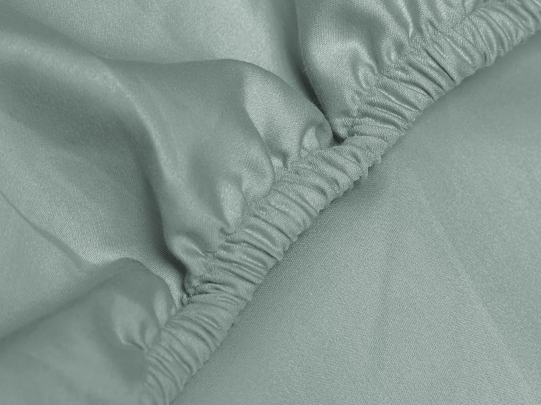 Faconlagen bomuldssatin sea green