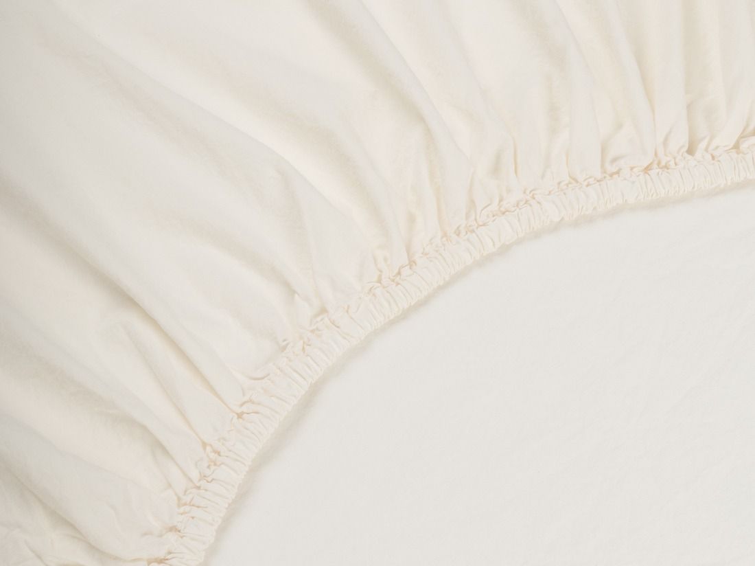 Hoeslaken percal katoen soft cream