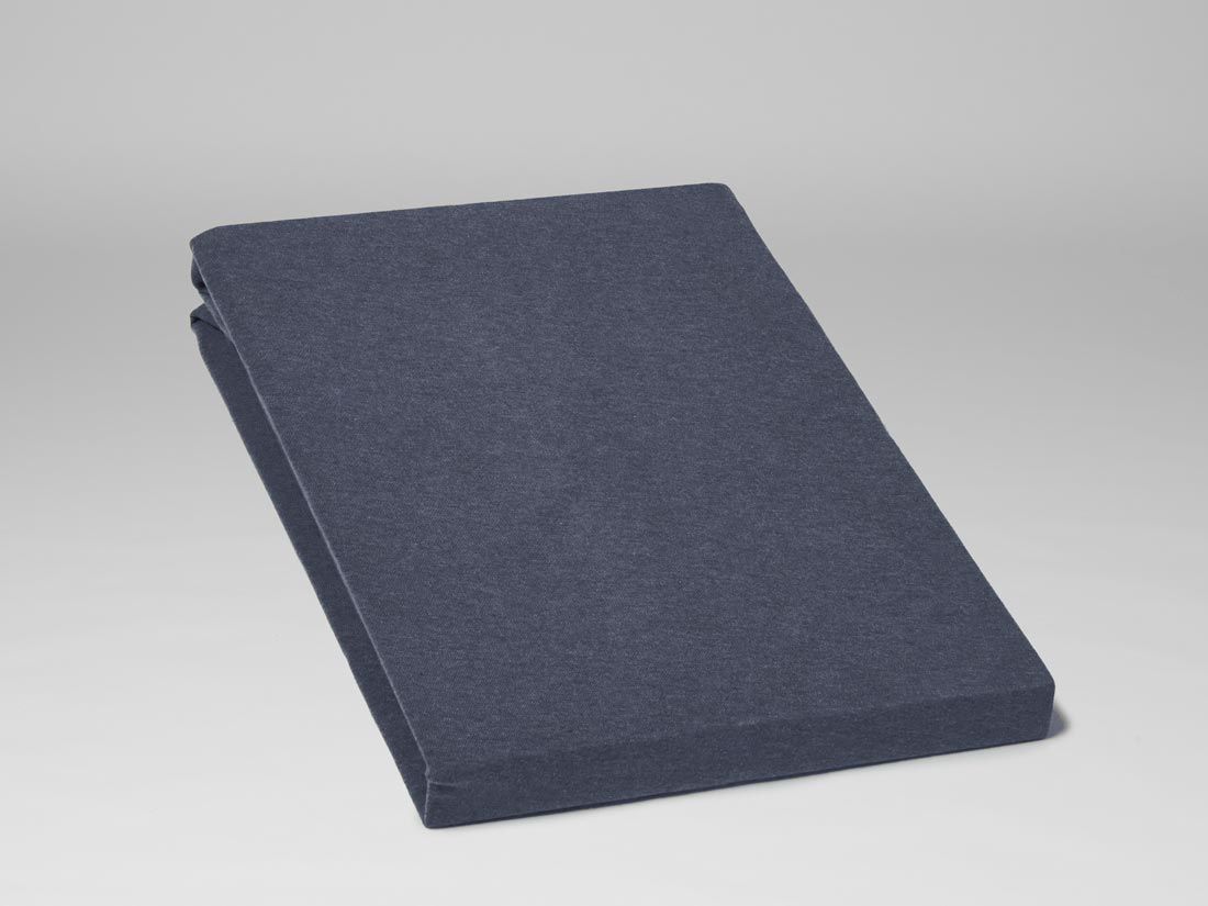 Drap-housse enfant jersey bleu indigo
