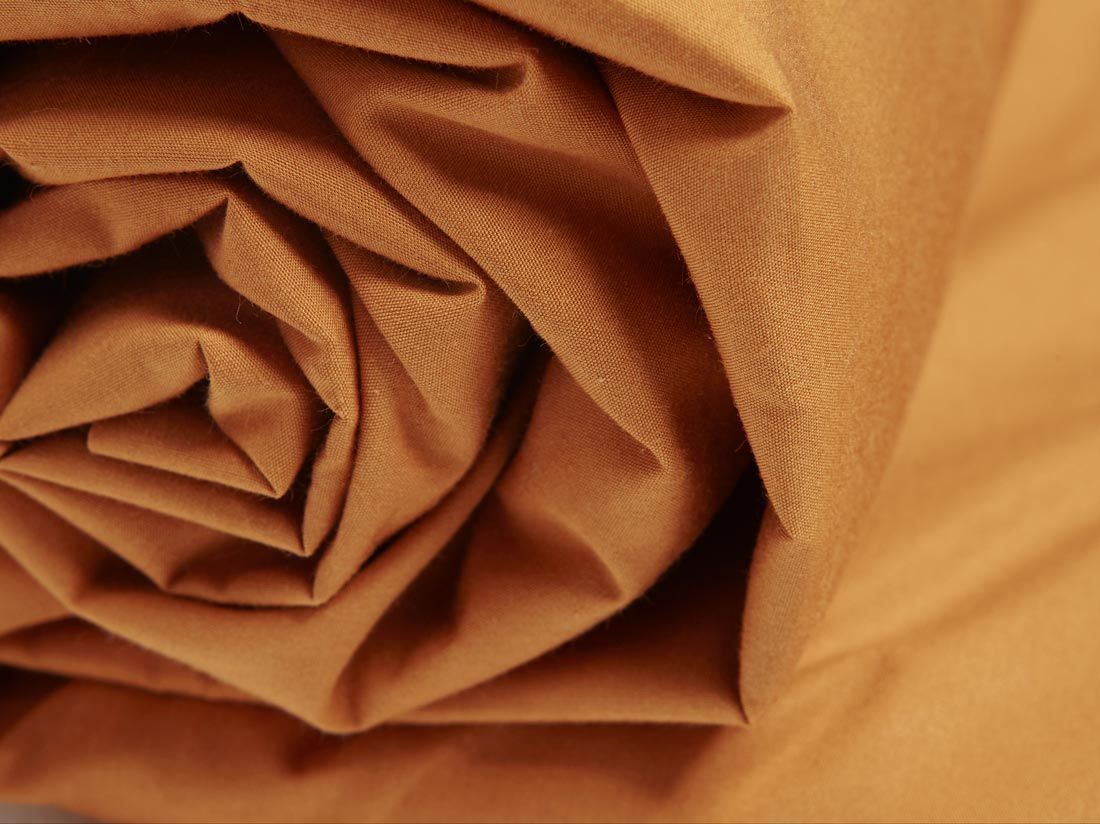 Spannbettlaken Perkal-Baumwolle Ochre Yellow