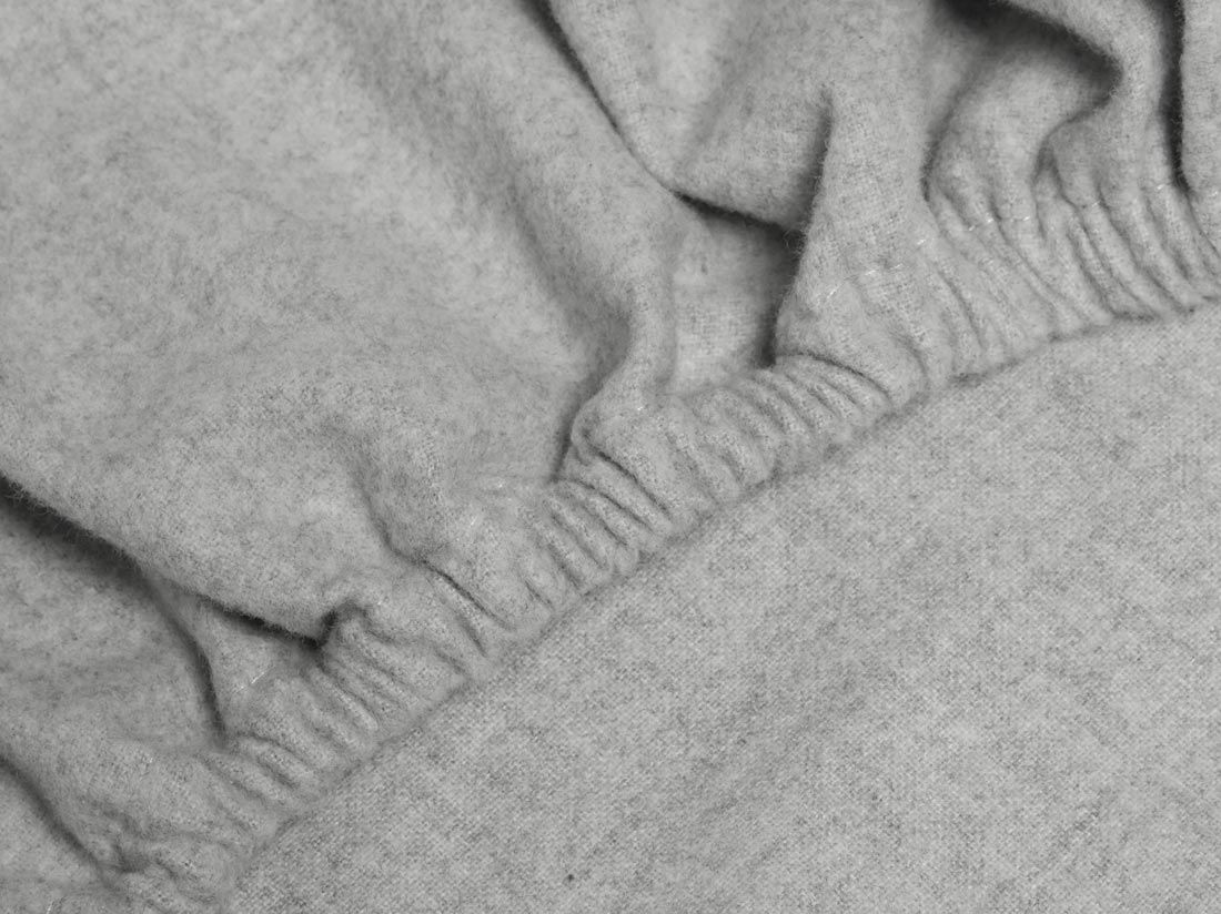 Drap-housse flanelle de coton gris clair