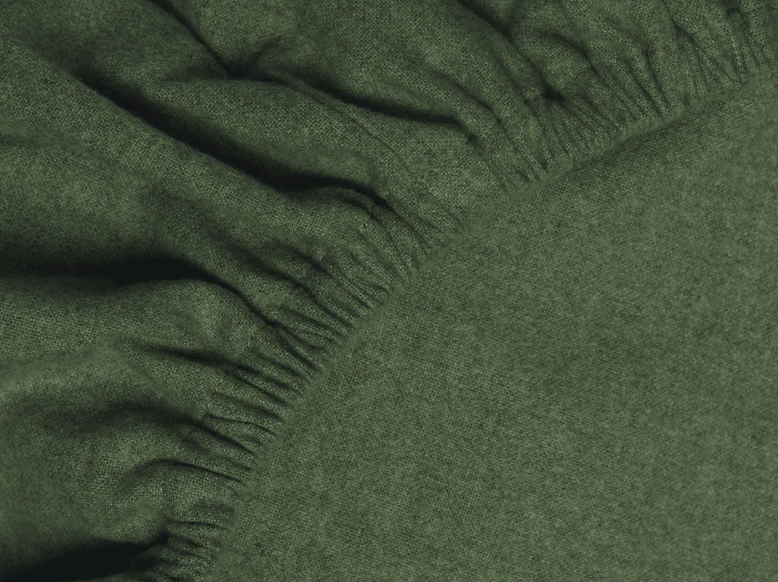 Faconlagen bomuldsflonel moss green