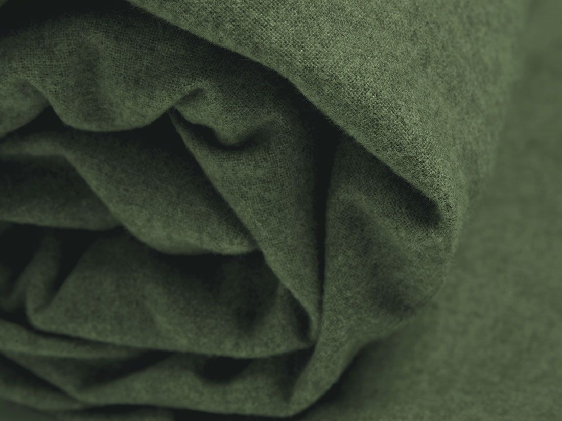 Faconlagen bomuldsflonel moss green