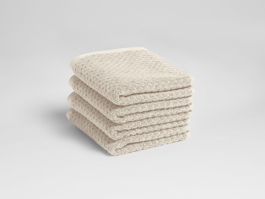 Gæstehåndklæder dots white sand 30x50 - 4 st