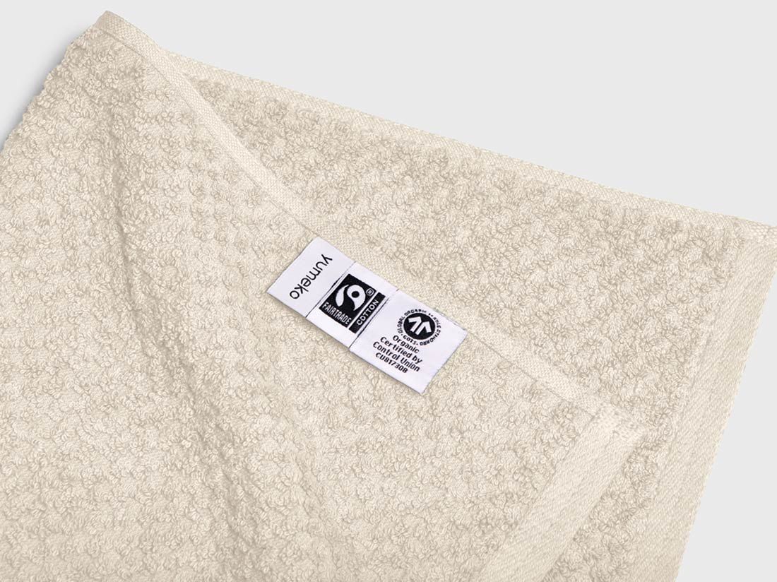 Gæstehåndklæder dots white sand 30x50 - 4 st