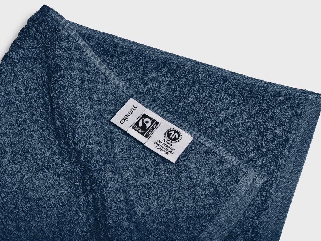 Serviettes invités nid d'abeille bleu 30x50 - 4 pcs