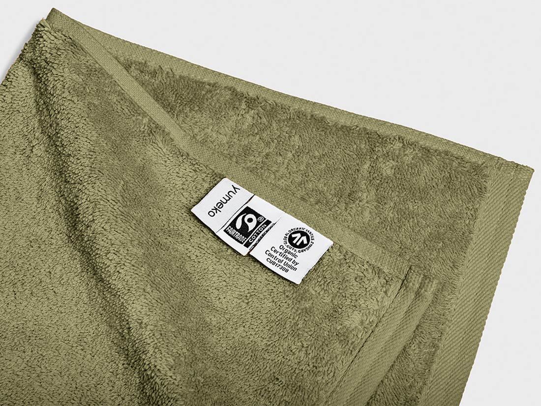 Gæstehåndklæder terry olive green 30x50 - 4 stk.