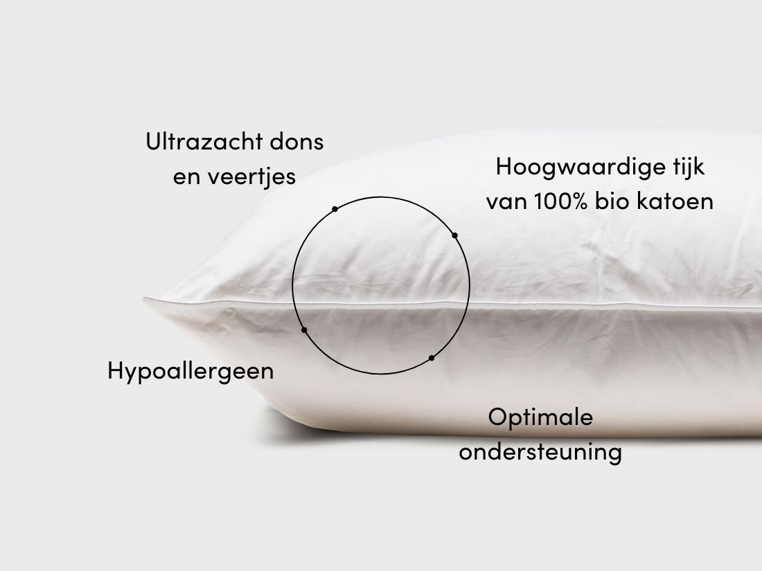 Kussen halfdons 3-kamer 60x70 medium