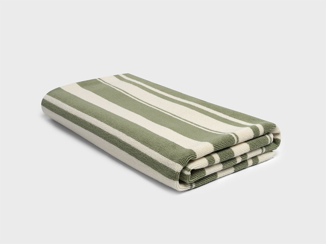 Hamamhandduk sage green stripe 100x180 - 1 st.