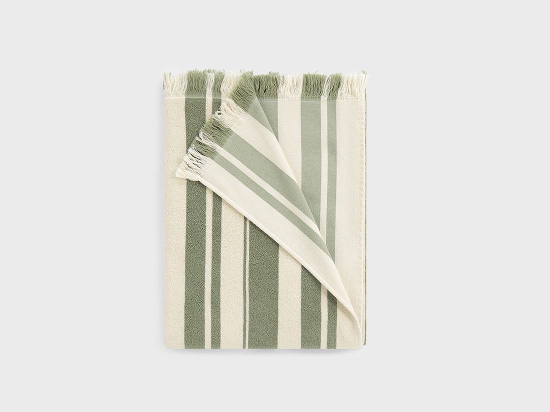 Hamamhandduk sage green stripe 100x180 - 1 st.