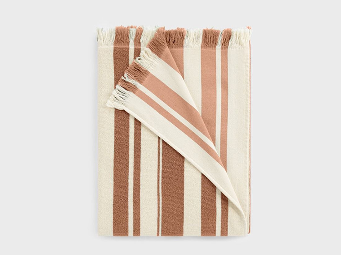 Hamamhandduk terracotta stripe 100x180 - 1 st.