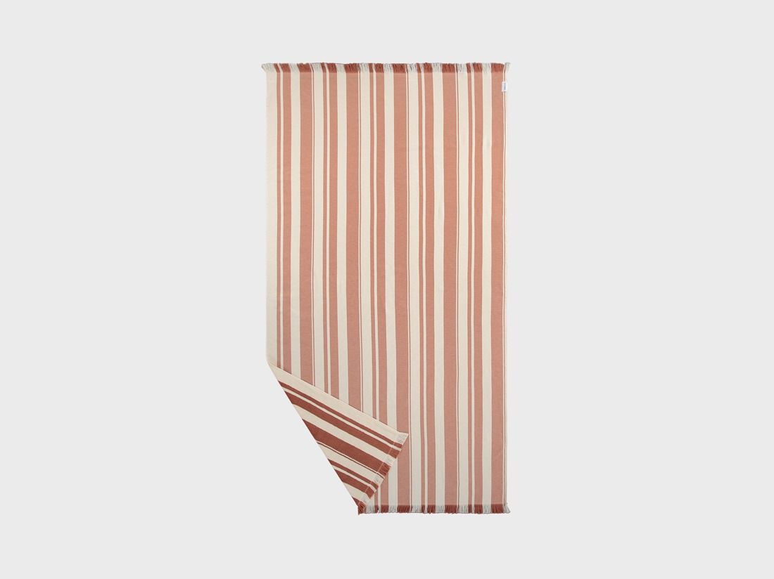 Hamamhandduk terracotta stripe 100x180 - 1 st.
