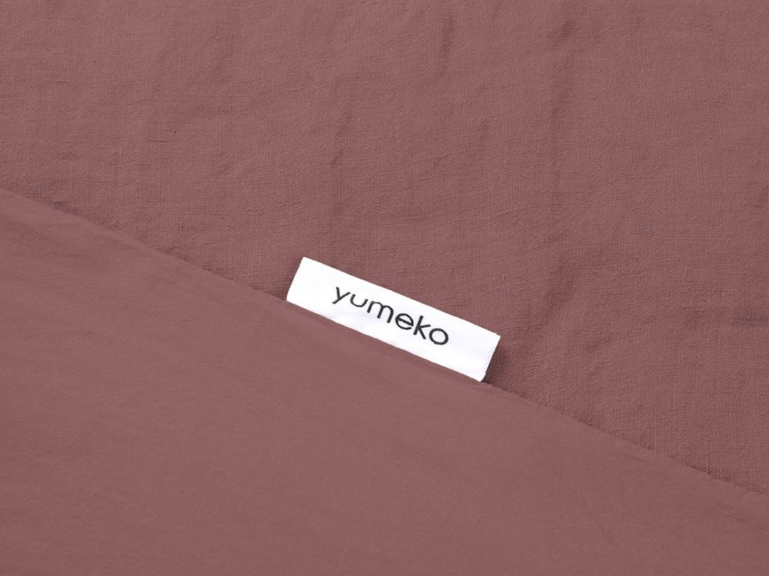 Dekbedovertrek hennep/katoen deep raspberry