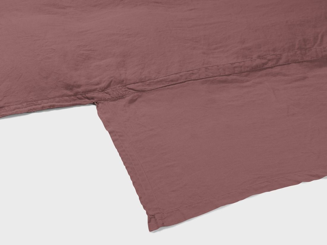 Dekbedovertrek hennep/katoen deep raspberry