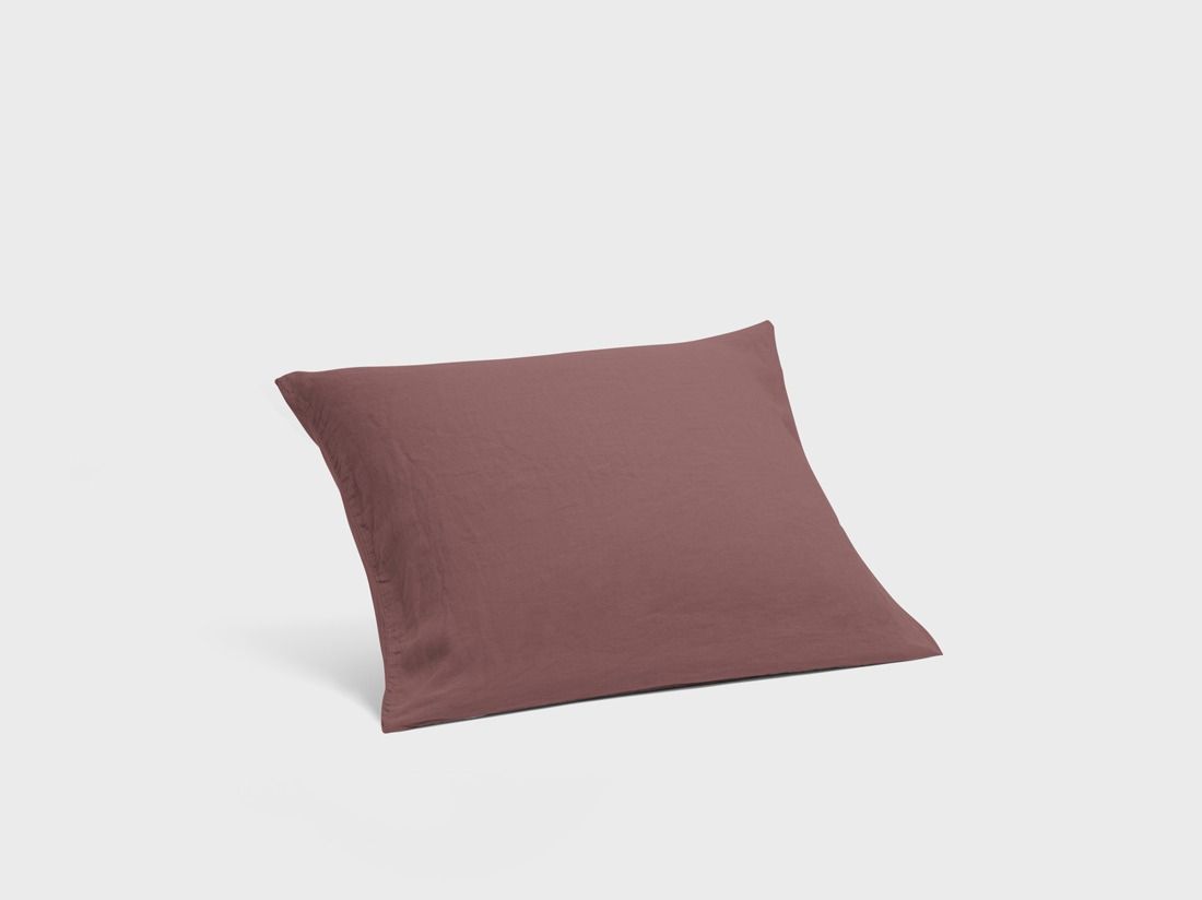 Taie d'oreiller chanvre/coton framboise intense