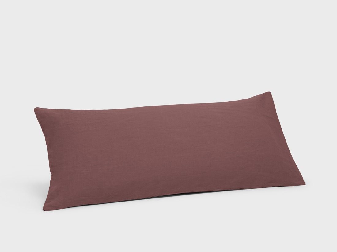 Taie d'oreiller chanvre/coton framboise intense