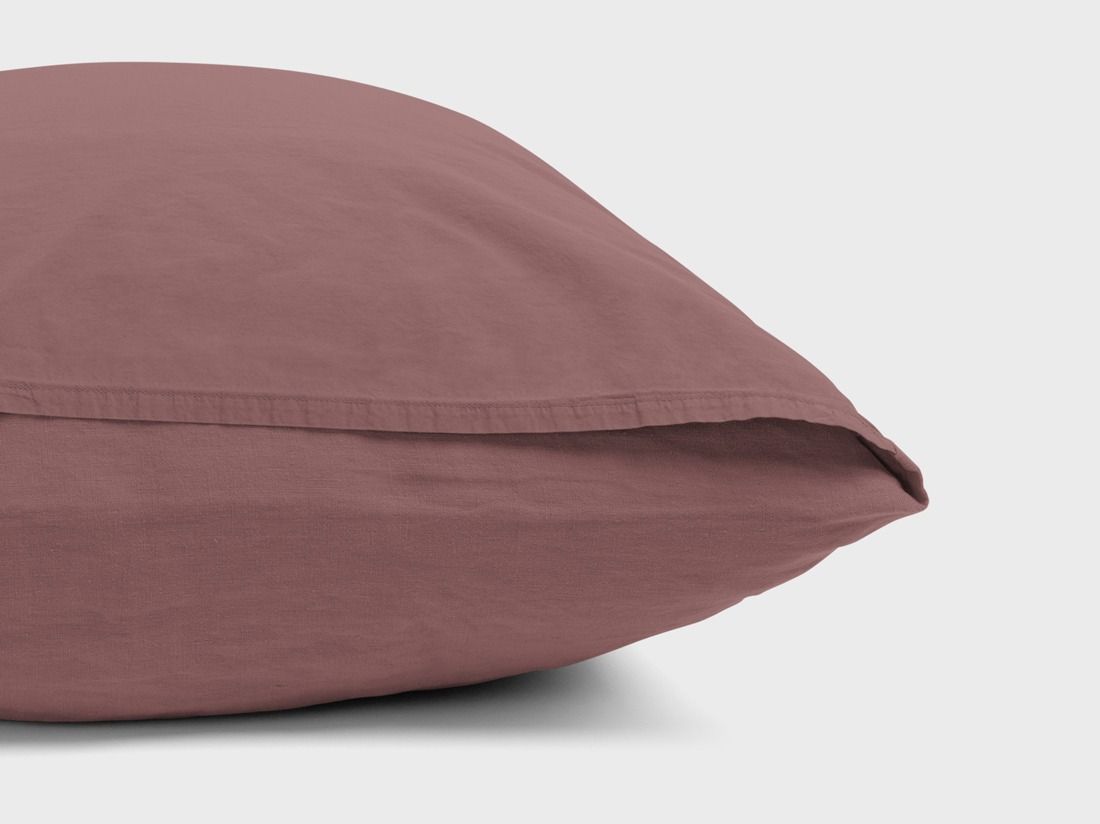 Taie d'oreiller chanvre/coton framboise intense