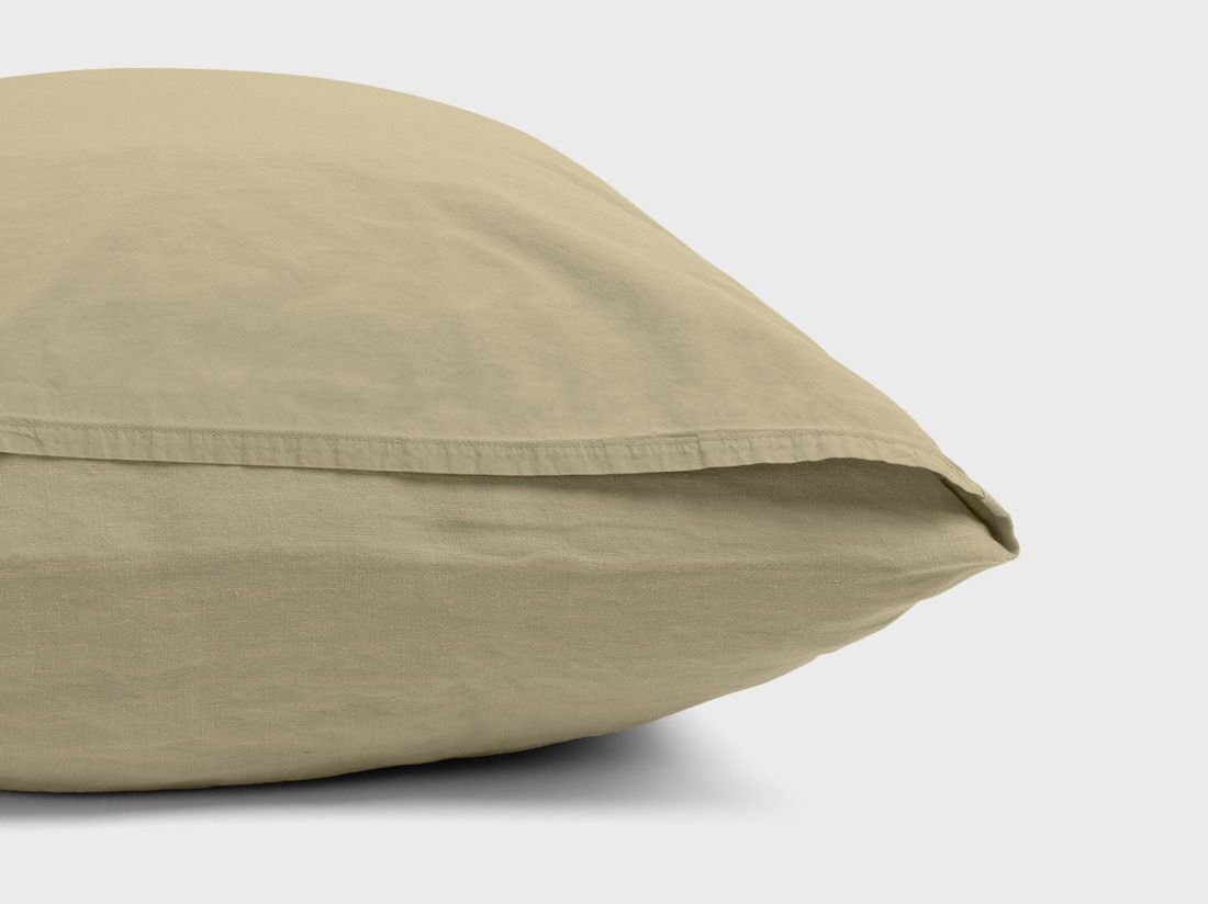 Taie d'oreiller chanvre/coton vert botanique