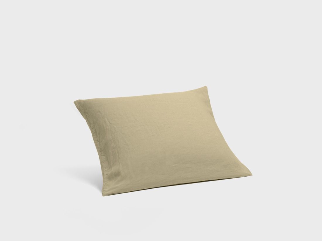 Taie d'oreiller chanvre/coton vert botanique