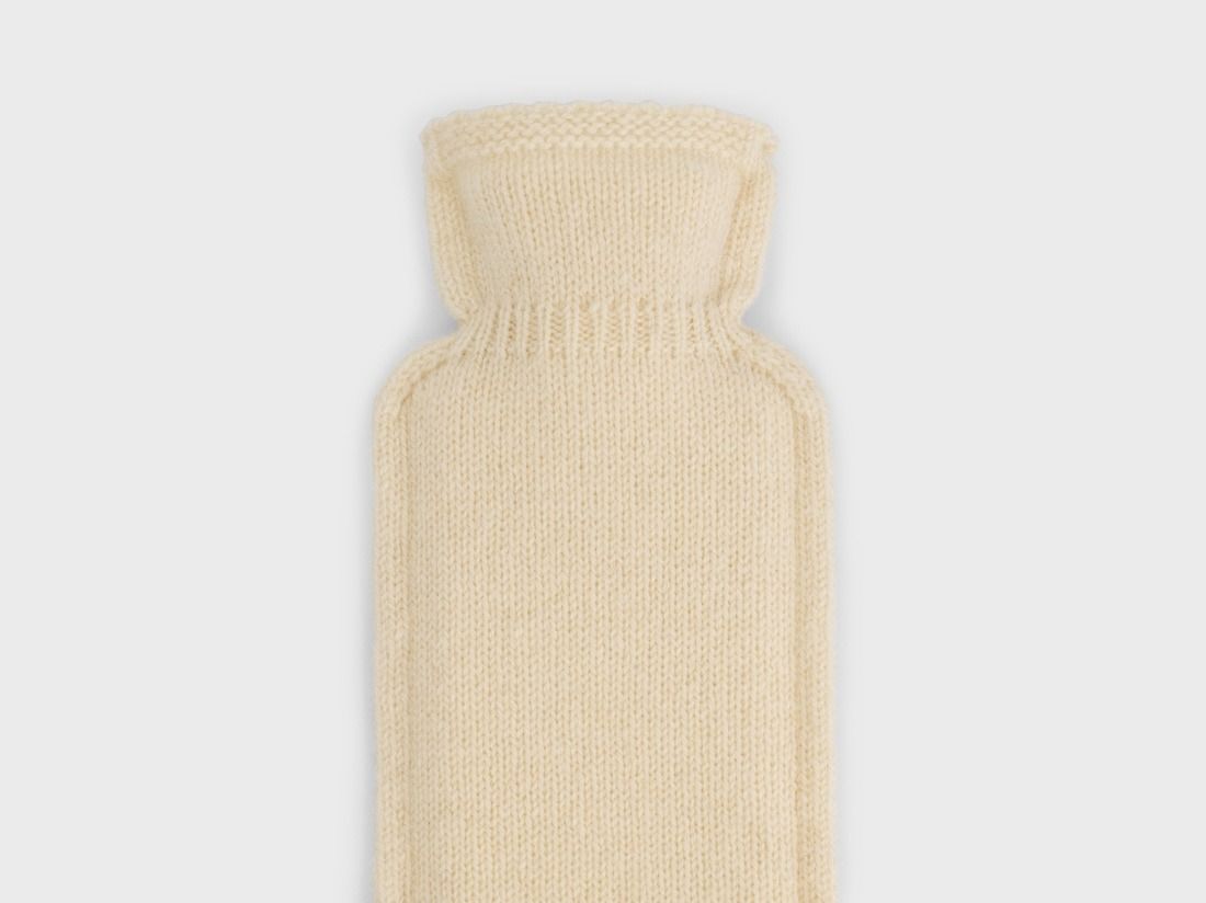 Housse de bouillotte XL en laine mélange naturel 78x12
