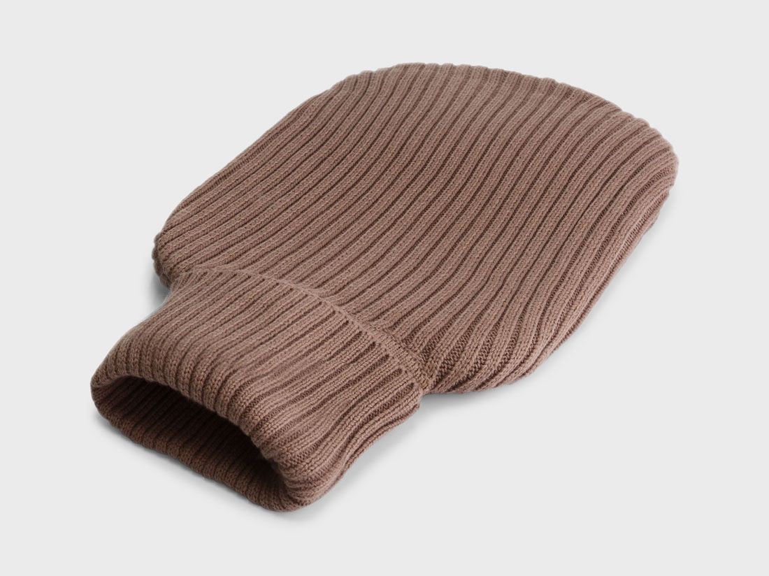 Housse de bouillotte en coton marron cacao 36x20