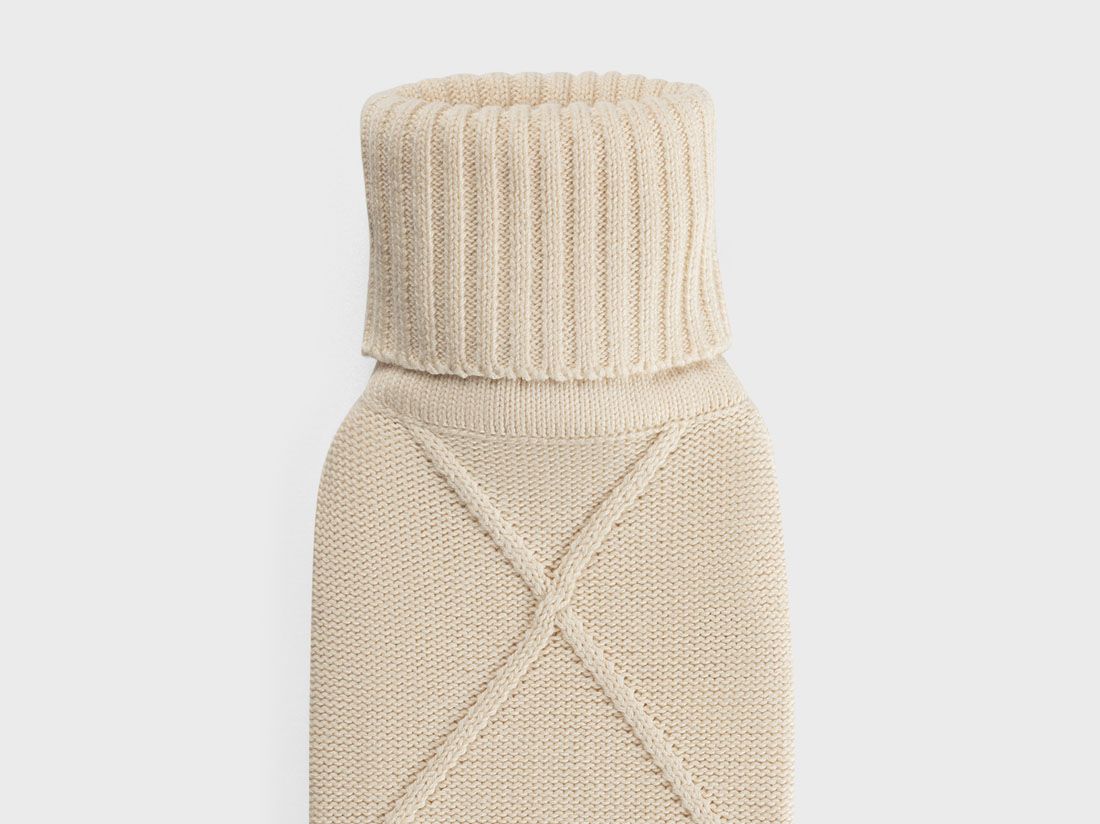 Housse de bouillotte XL en coton blanc chaud 78x12