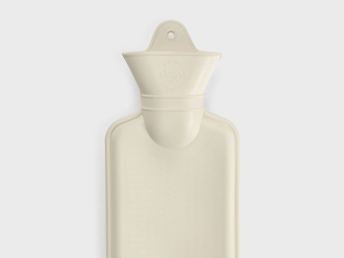 Bouillotte XL latex naturel blanche chaude