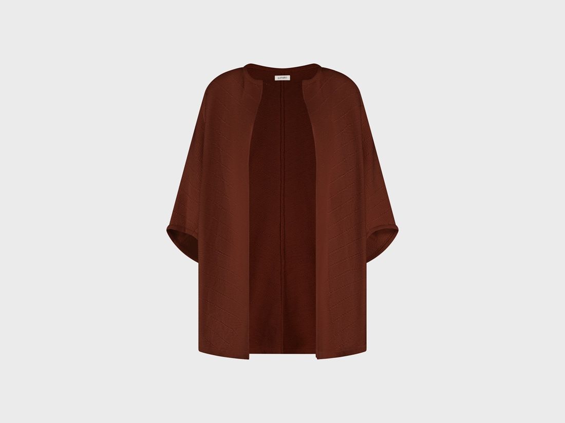 Veste de kimono en maille de coton marron cannelle