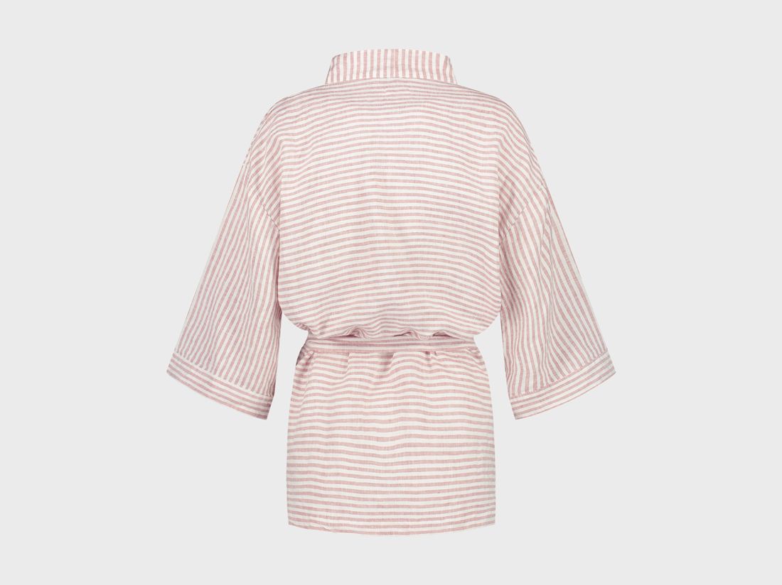 Kimono jasje gewassen linnen rose stripe