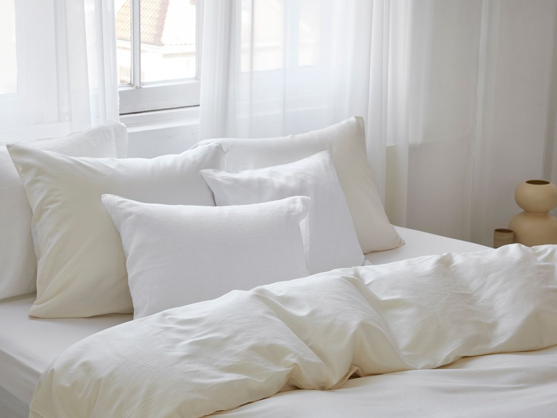 Satin-Bettwäsche Naturell