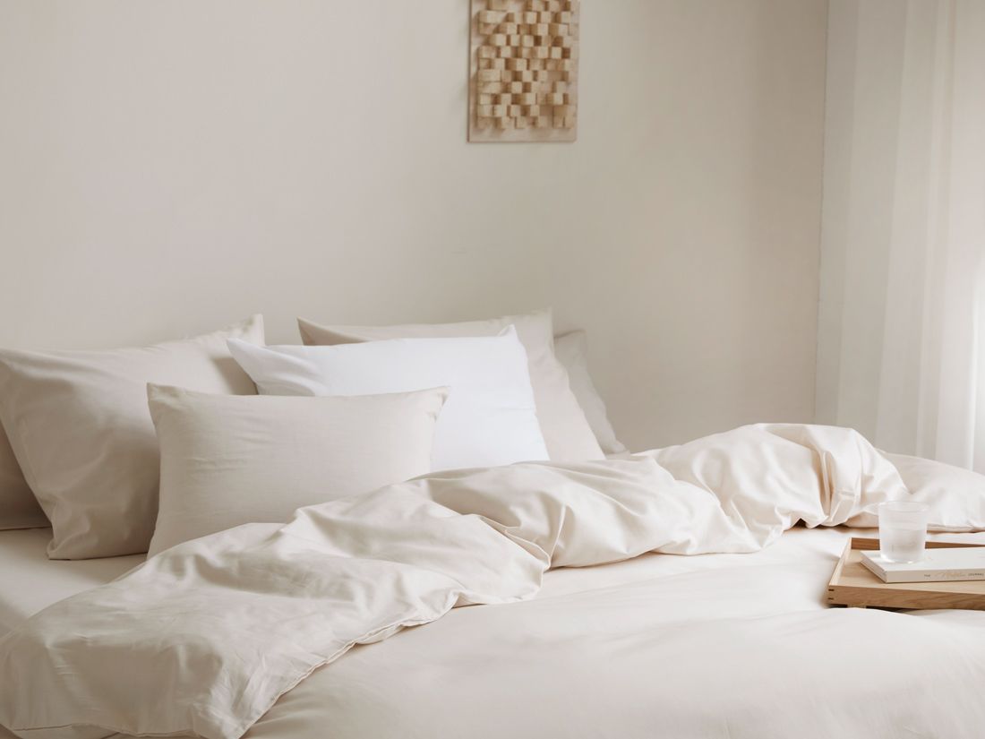 Parure de lit coton TENCEL™ latte chambray