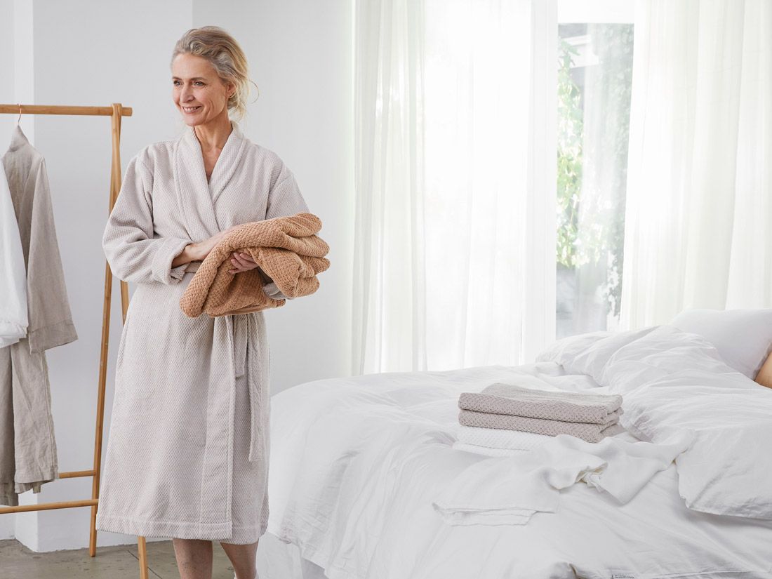 Drap de bain nid d'abeille miel 100x150 - 1 pc