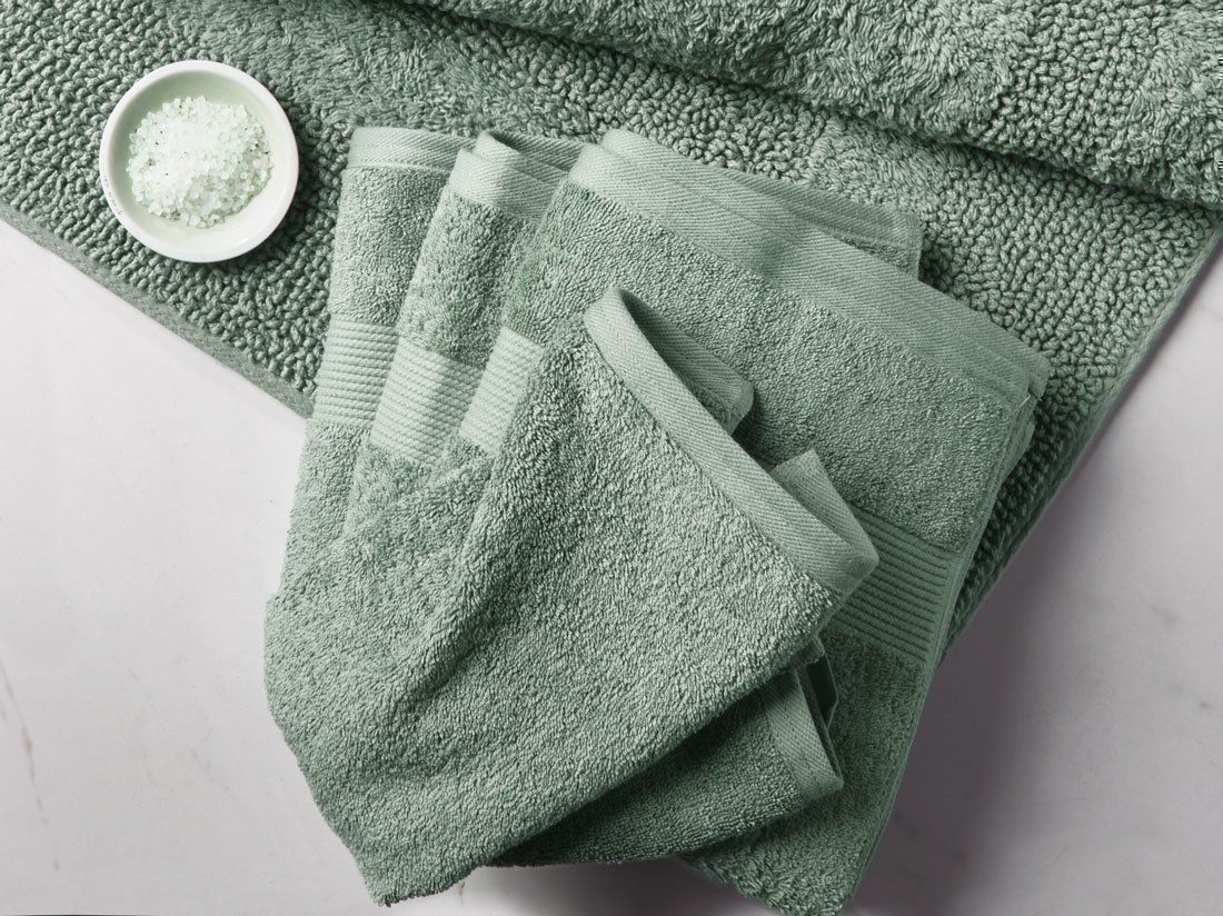 Douchelakens terry sea green 70x140 - 2 st