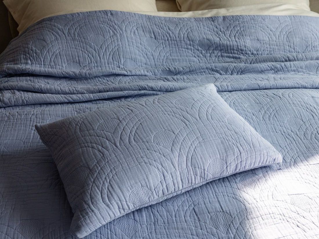 Musselin-Tagesdecke Bio-Baumwolle Arch Lavender Blue