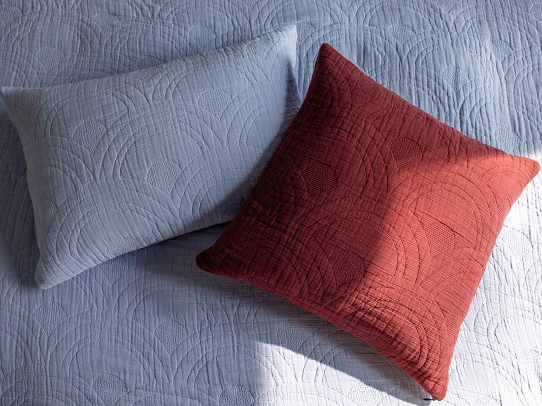 Sprei mousseline katoen arch lavender blue