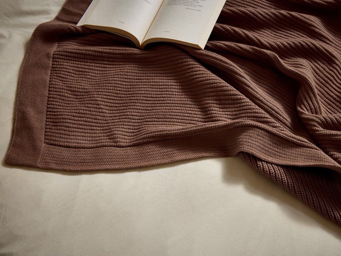 Tæppe bomuld rib cocoa brown 150x210