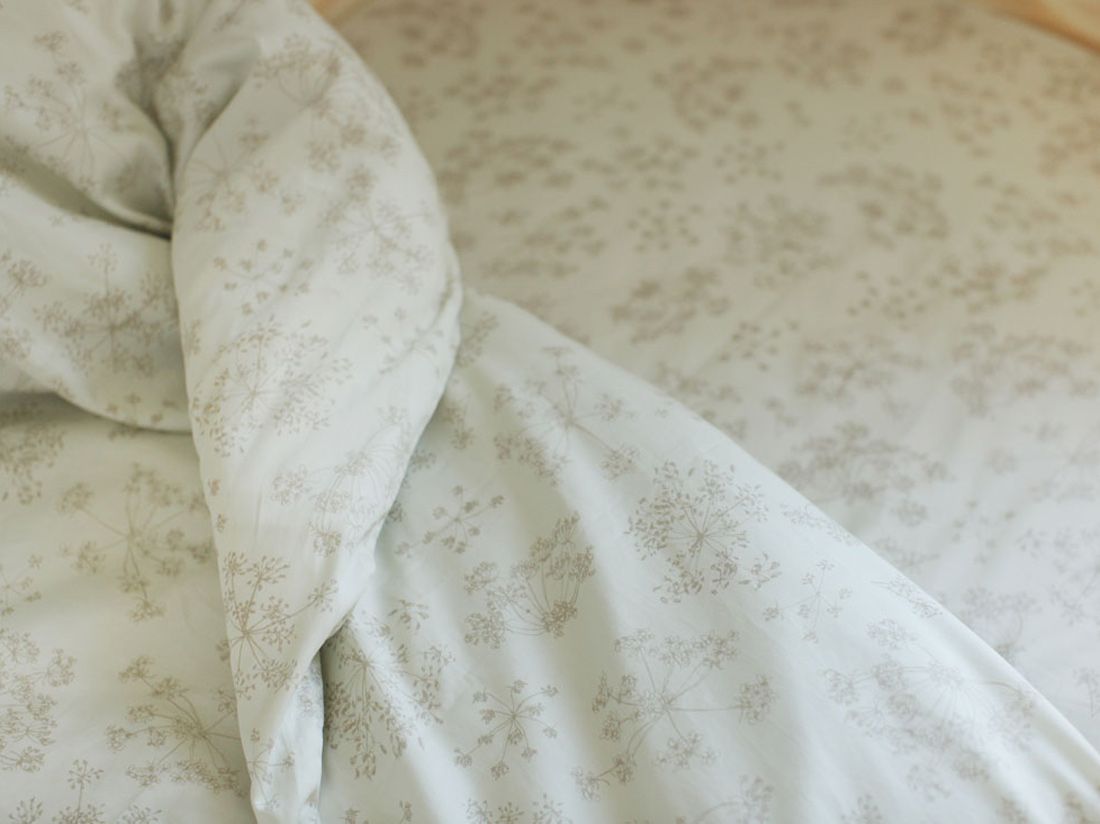 Housse de couette enfant satin de coton fleur naturelle